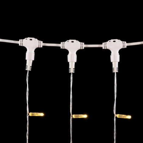 Гирлянда Занавес с Колпачком 1 x 6 м Тепло-Белый 220В, 600 LED, Провод Прозрачный ПВХ, IP65