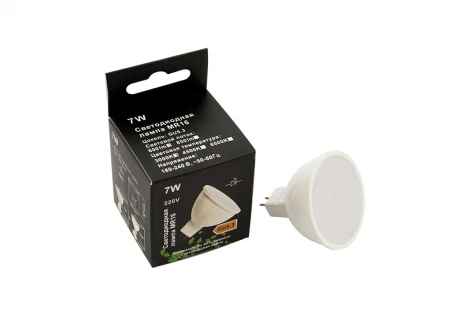 Лампочка светодиодная GU5.3 7W 220V полусфера белая 2700K SWG LB-GU5.3-MR16-7-WW