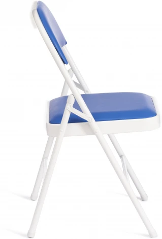 Стул складной FOLDER (mod. 3022G) / 1 шт. в упаковке (Металл,Экокожа /Синий,Белый)