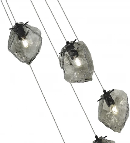 Подвесной светильник ST Luce Portici SL1175.403.05 Черный/Серо-зеленый E14 5*40W