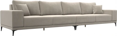 Диван прямой Льюес Лонг (Бежевый/Микровельвет) Лига Диванов арт.122389