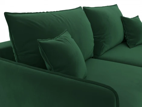 Диван прямой Лига-064 НПБ (ДСП/Дерево/Велюр/Зеленый) Лига Диванов 134777