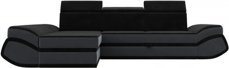 Диван угловой Лига-032 левый угол (Черный,Серый/Велюр) Лига Диванов арт.121648L