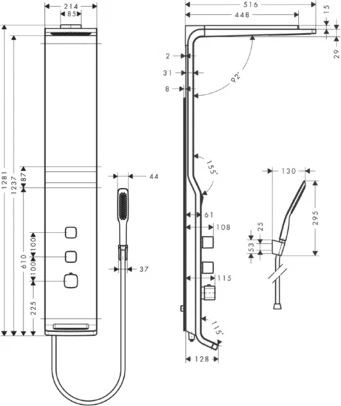 Душевая панель Hansgrohe Raindance Lift 27008400