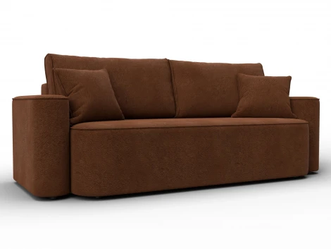 Диван прямой Лига-118 НПБ (ДСП,ЛДСП,Брус,Фанера,Велюр/Терракотовый) Лига Диванов 137080