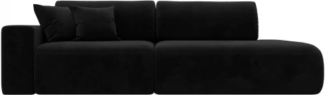 Диван прямой Лига-036 НПБ Модерн подлокотник слева (Черный/Велюр) Лига Диванов арт.121346L