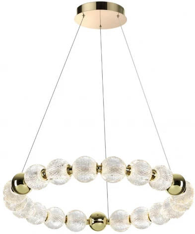 Подвесной светильник Odeon Light Crystal 5008/60L золотой/металл/акрил LED 60W 4000K 5058лм (220V, на тросе, шарики, бусы)