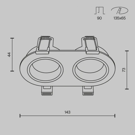 Встраиваемый светильник IP54 Maytoni Technical Share DL126-02-GU10-B