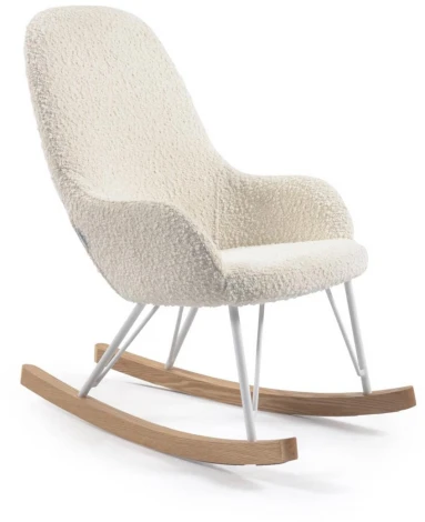 Кресло-качалка La Forma (ex Julia Grup) Joey (Белый/ Ясень,Сталь,Дерево,Фанера,Пена,Металл)