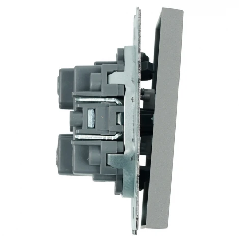 Выключатель одноклавишный самовозвратный (платиново-серый, soft touch) Stekker Эмили 50328