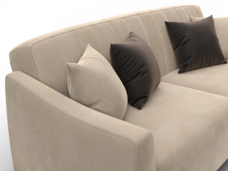 Диван-книжка Лига-095 НПБ (ДВП,ДСП,ЛДСП,Брус,Фанера,ЛДВП/Металл/Велюр/Бежевый) Лига Диванов 132531