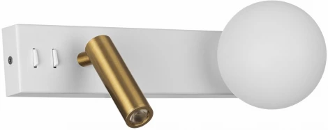 Настенный светильник для чтения со спотом Citilux Декарт CL704450 (220V, выключатель, шар)