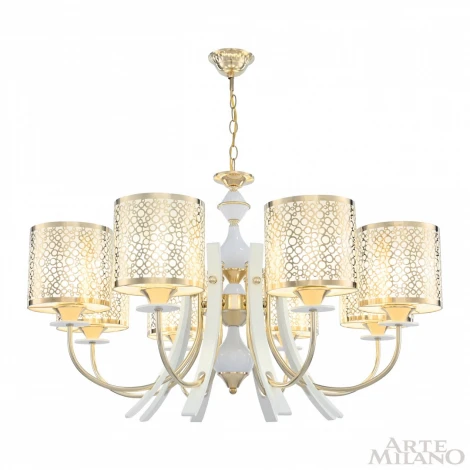 Подвесная люстра Arte Milano Florentia-6067 306067/8 Wh/Gd (220V, на цепи)