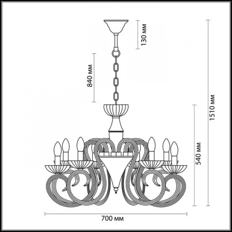 Подвесная люстра Odeon Light Zefiro 3932/8