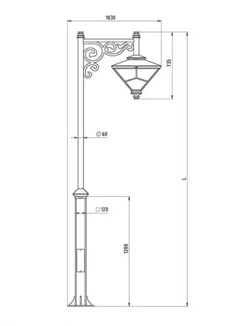 Наземный фонарь Русские фонари Exbury 541-31/b-50