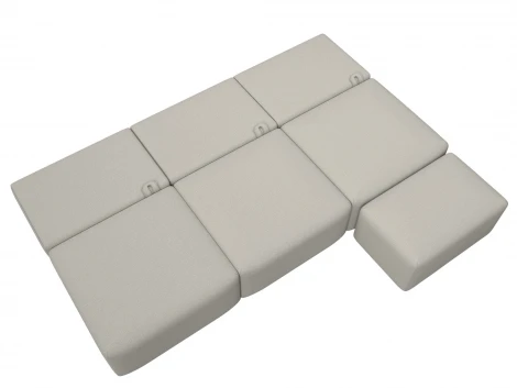 Диван прямой модульный с пуфом Лига-060 НПБ Лонг (ЛДСП,Брус,Фанера/Пластик/Рогожка/Бежевый) Лига Диванов 129708