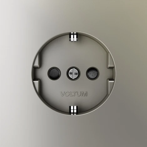 Розетка с заземлением и шторками (шелк) Voltum S70 VLS040204