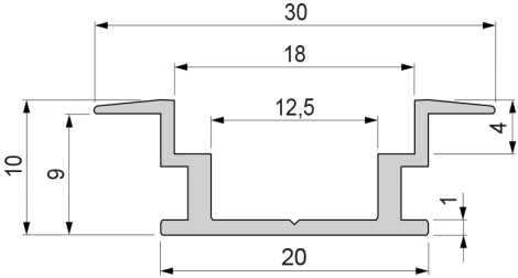 Профиль для светодиодной ленты T-flat 975721 Deko-Light