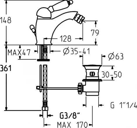Смеситель Gattoni Orta 2756V0 для биде