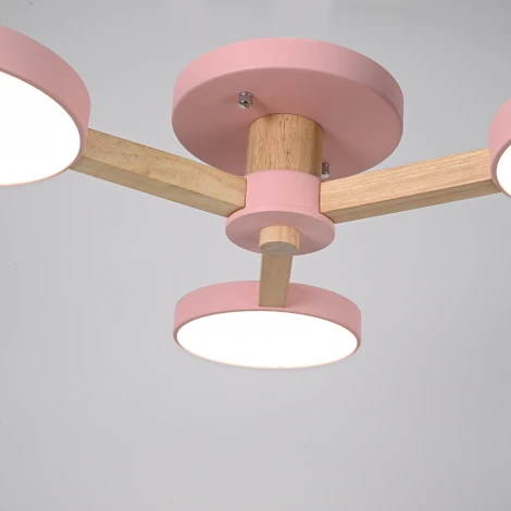 Потолочная люстра Wi-Fi на штанге Turna 3 Pink By ImperiumLoft Turna01 (LED, 220V, пульт управления, голосовое управление, умный дом - Алиса)
