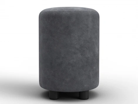 Пуф 001 (ДСП,Фанера/Пластик/Велюр/Темно-серый) Лига Диванов 132486