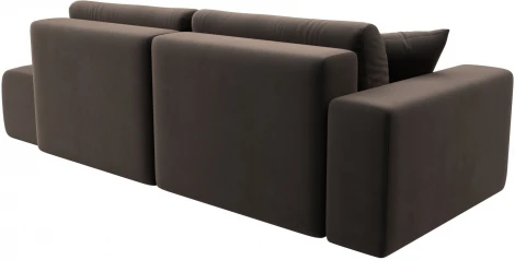 Диван прямой Лига-036 НПБ Модерн подлокотник слева (Коричневый/Велюр) Лига Диванов арт.121343L