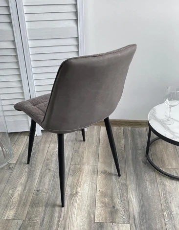 Стул CHIC 1983-40 бежево-серый/ RU-12 коричневый антрацит/ черный каркас