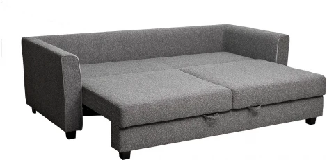 Диван Garda Decor MARCO 2K-СЕРЫЙ-Flona SER+Buta SER+Colton032-SER (Черный/Темно-серый)