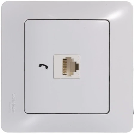 Телефонная розетка встраиваемая RJ-11 (белый) Systeme Electric Glossa GSL000181T