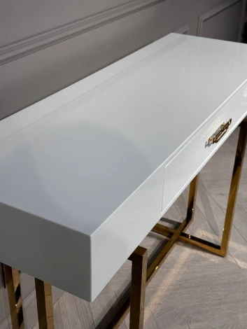 Стол-консоль IST-CASA Гарда-1 P-MJ-003, 120х40х76 см, белый/золото