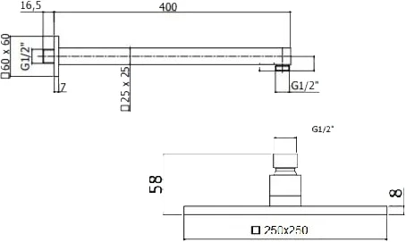 Верхний душ BelBagno Romano ROM-SLD-CRM