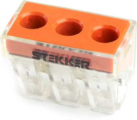 Клемма пружинная 3-х проводная Stekker 39869