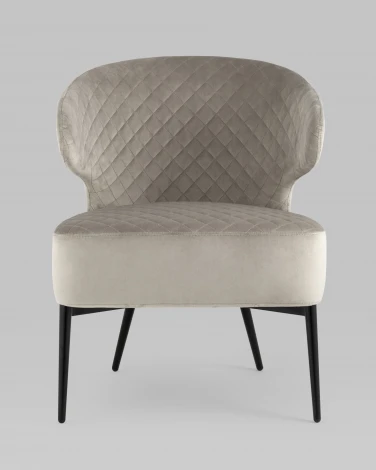 Кресло Stool Group лаунж Royal велюр серо-бежевый УТ000035300