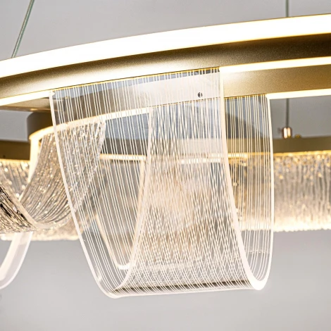 Подвесной светильник светодиодный с пультом с регулировкой цветовой температуры LED4U L7706-800 GD