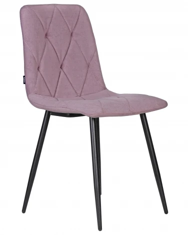 Стул обеденный DOBRIN CHILLY ROMBO (Лавандовый Simple 48, основание черное) 006 ROMBO, цвет сиденья лавандовый основания черный
