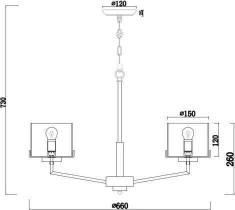 Подвесная люстра Freya Karen FR5096PL-05CH (220V, на цепи)