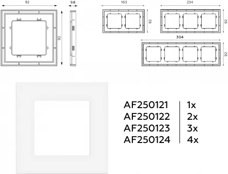 Рамка Ambrella Volt ALFA Qubi (Белый матовый) 4-ая AF250124