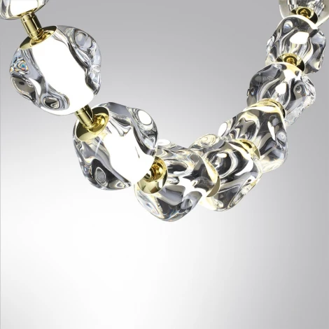 Подвесной светильник "бусы" Odeon Light Jemstone 5085/80L золото/прозрачный/металл/акрил LED 80W 4000K 4000Лм (220V, на проводе, шарики, бусы)