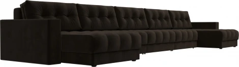 Диван П-образный с декором Лига-049 НПБ Мегалонг Лига Диванов (Велюр) арт.128527