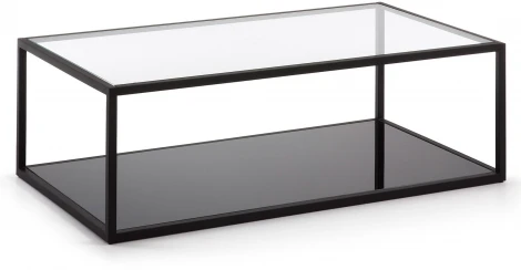 Журнальный стол La Forma (ex Julia Grup) Blackhill (Прозрачный,Черный/ Сталь,Стекло,Металл)