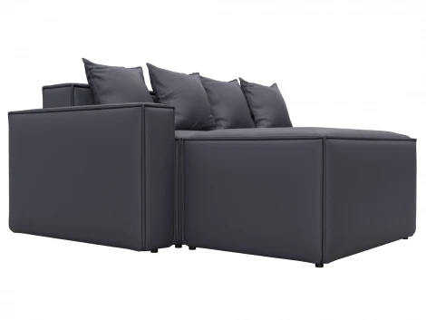 Диван угловой модульный Лига-063 угол левый (ДСП/Пластик/Экокожа/Серый) Лига Диванов 129791L