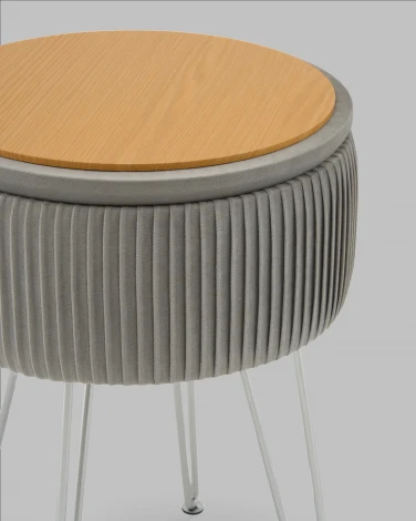 Пуф Астор серебристый серебряные ножки Stool Group арт.УТ000041380