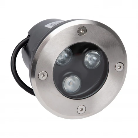 Встраиваемый светильник уличный Uniel ULU-B10A-3W/2700K IP67 GREY (LED, 220V, круглые)
