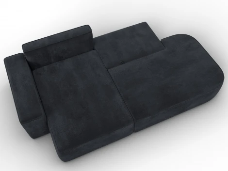 Диван угловой Лига-065 угол левый (ДСП/Пластик/Велюр/Темно-серый) Лига Диванов 129810L