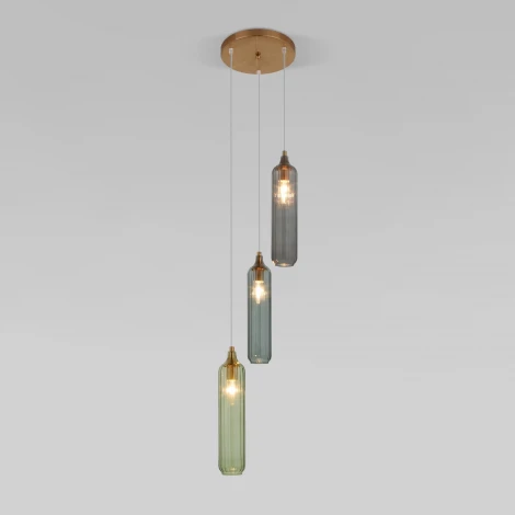 Светильник подвесной Eurosvet Siesta 50252/3 латунь (220V, управление смартфоном, голосовое управление, умный дом - Minimir Home, Алиса, Маруся, Салют, на тросе)