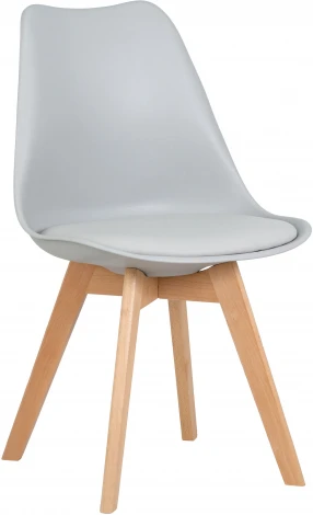 Стул обеденный JERRY SOFT (ножки светлый бук, цвет сиденья светло-серый (GR-01))