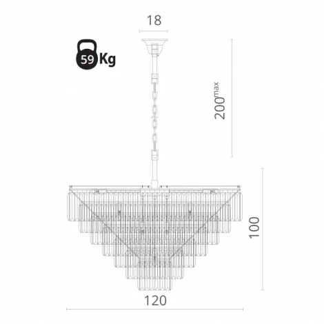 Подвесная большая люстра Divinare Nova 3001/01 LM-25 (220V, на цепи)
