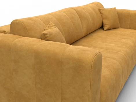 Диван прямой Лига-062 НПБ (ДСП,Фанера,ХДФ/Пластик/Велюр/Желтый) Лига Диванов 130266