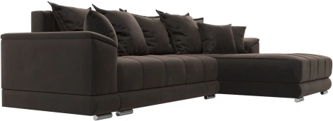 Диван угловой НордСтар правый угол (Коричневый/Велюр) Лига Диванов арт.121109