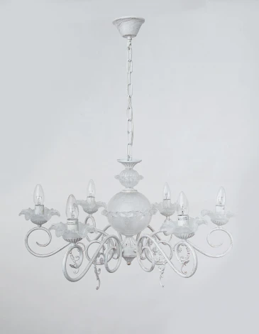 Подвесная люстра Abrasax L.8302-6CREAM/G (220V, на цепи, свеча)